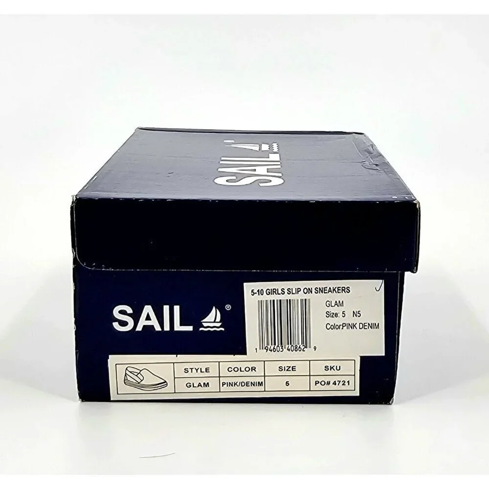 Sail Girl's Slip on Light-Weight Walking Sneakers Pink Toddler Size 5 Shoes